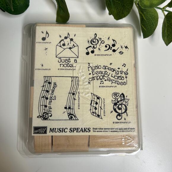 Stampin Up‎ Music Speaks Rubber Stamp Set 1994 Music Notes Crafting Stamps - Picture 1 of 2